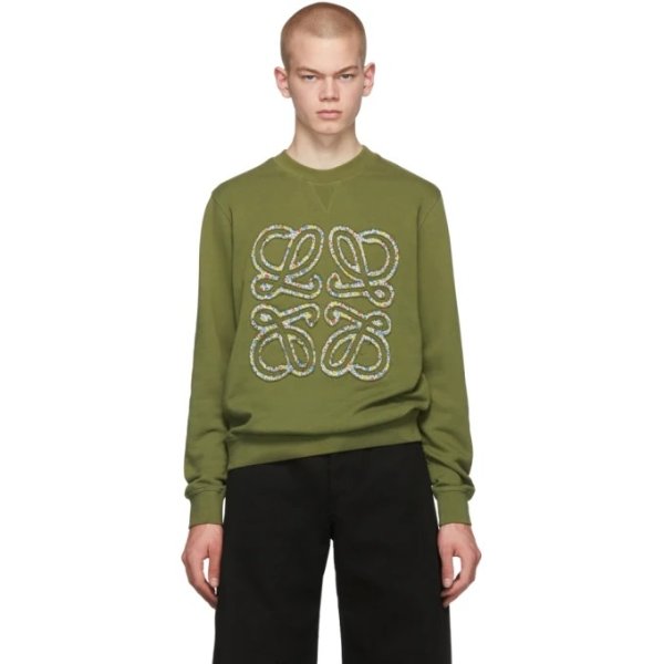 Green Anagram Flowers Sweatshirt