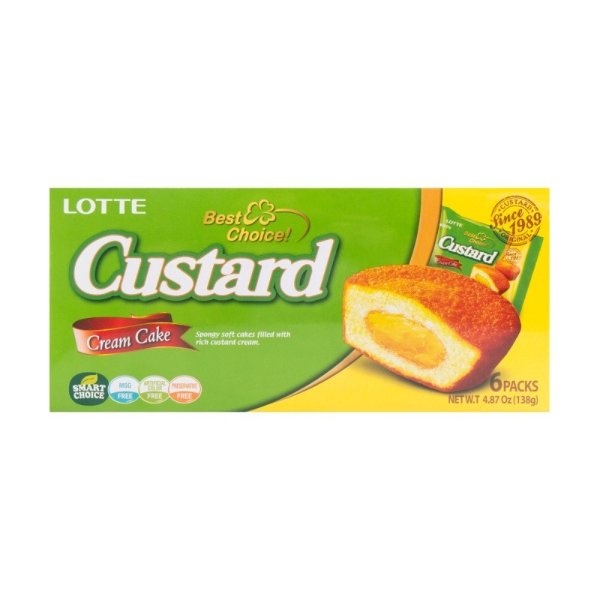 LOTTE Custard Cream Cakes Original 6 pieces 138g