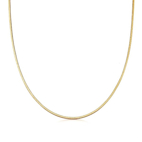 Lucy Williams Gold Square Snake Chain Necklace