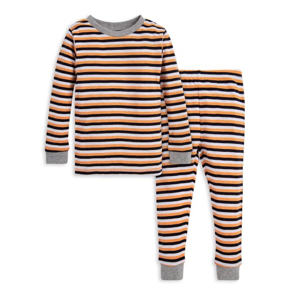 Tri Color Stripe Organic Toddler Halloween Pajamas