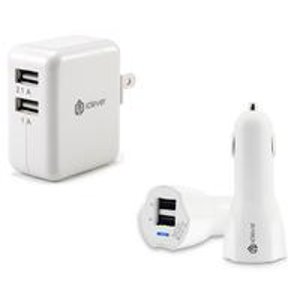 iClever Dual USB Wall Charger + iClever Dual USB Car Charger