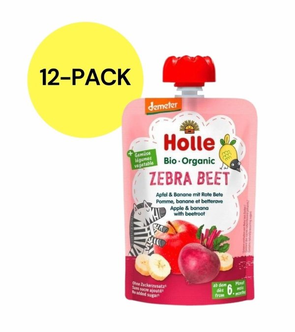 Organic Pouches 6+ - Zebra Beet Fruit Puree & Veggie Juice (12 Pack)