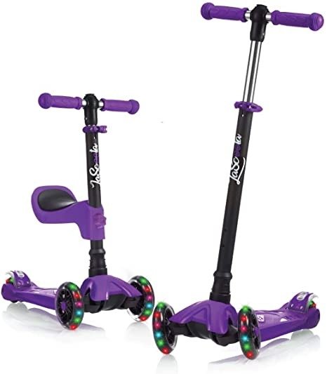 Kick Scooter for Kids - Adjustable Height w/Extra-Wide Deck PU Flashing Wheels Great Kids Scooter & Toddler Scooter 3-12 Years Old