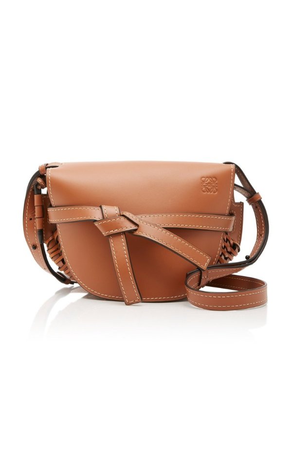 Small Gate Woven Leather Crossbody Bag