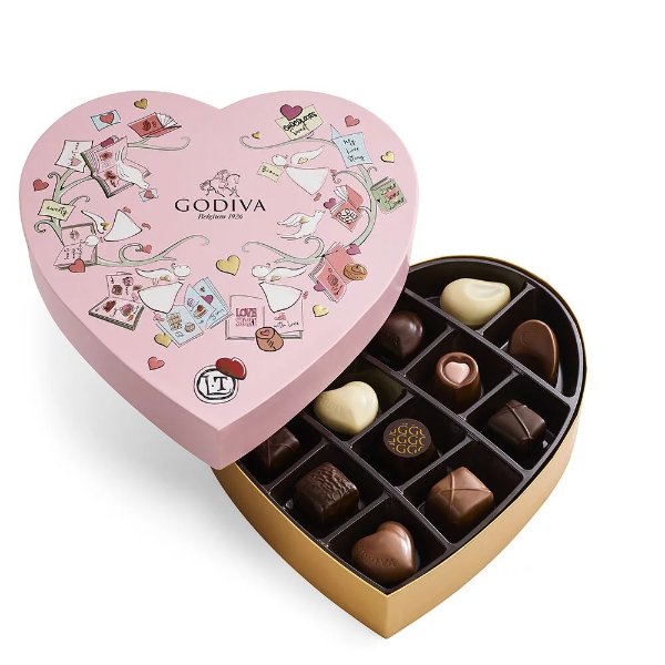 情人节主题心形巧克力礼盒 14颗装