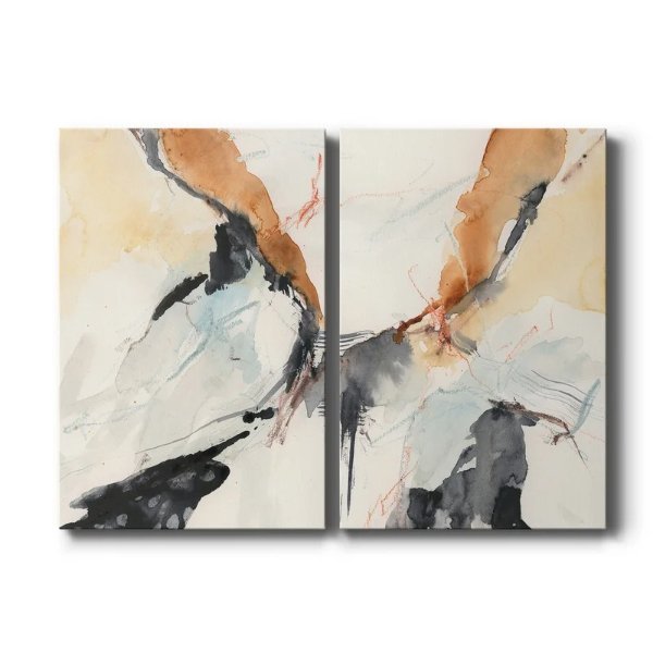 Efflux I - 2 Piece Wrapped Canvas Painting Set