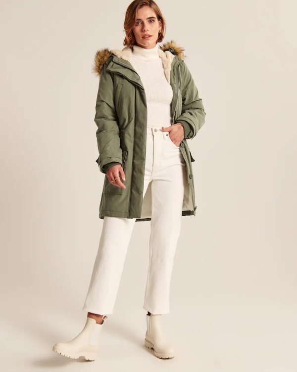 Women's Faux Fur-Lined Military Parka | Women's Coats & Jackets | Abercrombie.com