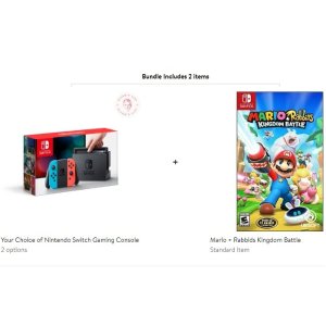 Nintendo Switch Console with Mario + Rabbids Kingdom Battle