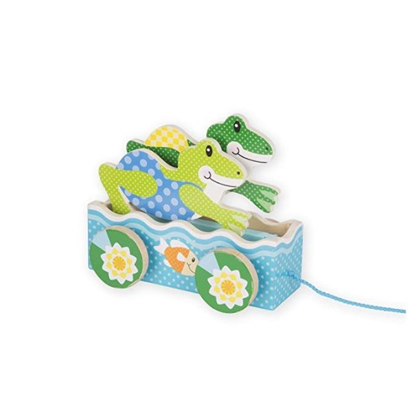 First Play Friendly Frogs Wooden Pull Toy