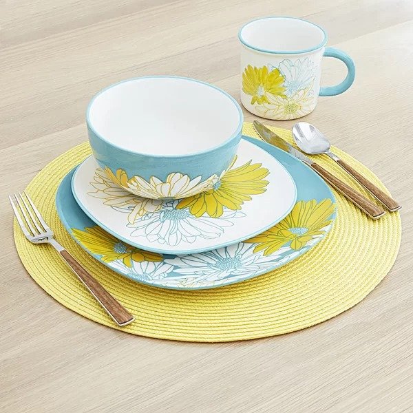 Houstonia Daisy 16 Piece Dinnerware Set, Service for 4Houstonia Daisy 16 Piece Dinnerware Set, Service for 4Ratings & ReviewsQuestions & AnswersShipping & ReturnsMore to Explore
