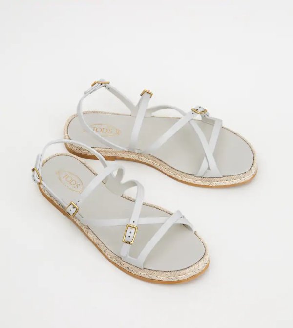 Sandals in Leather - WHITE
