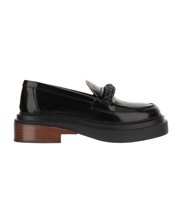 Leather Loafers With Weave | italist