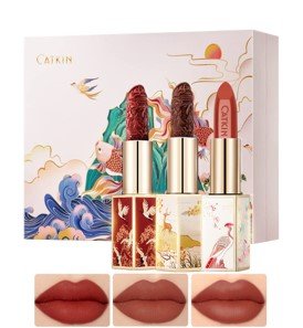 Matte Moist Lipstick Set, Waterproof Long Lasting Satin Moisturizing Smooth Soft 0.13 Ounce- xmas gift (3 Colors Set)