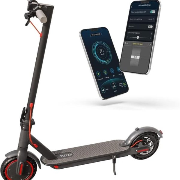VOLPAM Electric Scooter, 8.5''/10'' Tires, Max 19-27 Miles Range, 350-500W Motor, Max 19/21 MPH Speed, Dual Braking, Folding Commuting Electric Scooter Adults
