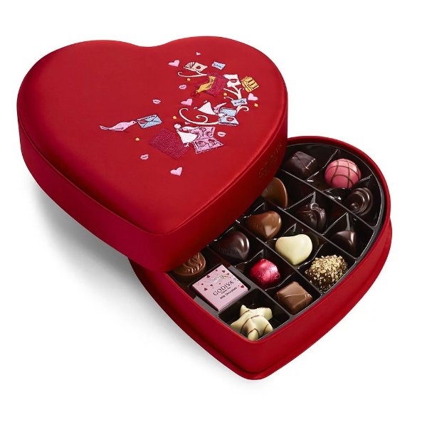 Valentine's Day Fabric Heart Chocolate Gift Box, 25 pc.