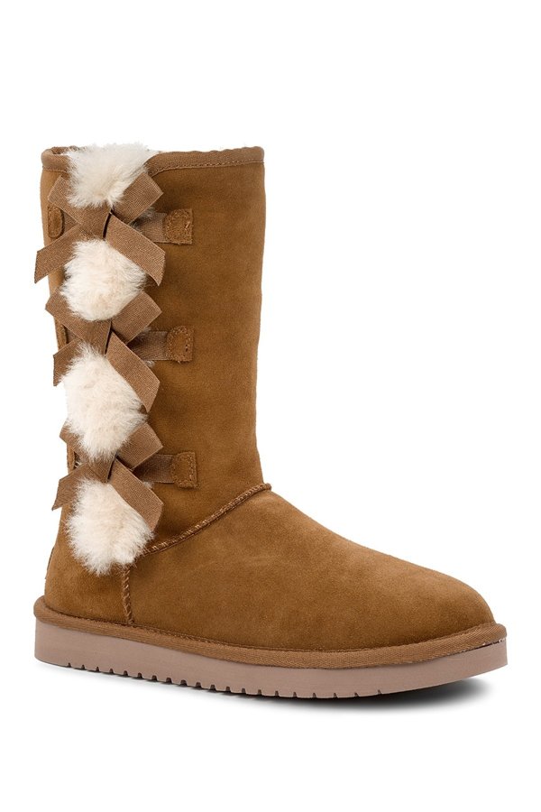 Victoria Tall Genuine Dyed Shearling Trim & Faux Fur Boot (Women's)