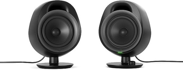 Arena 3 Full-Range 2.0 Desktop Gaming Speakers – Immersive Audio – On-Speaker Controls – 4" Speaker Drivers – Wired & Bluetooth – 3.5mm Aux – PC, Mac, Mobile – Adjustable Stand