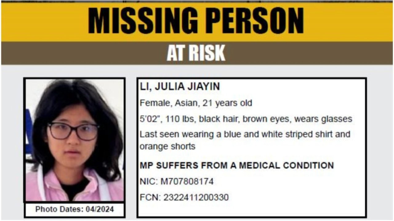 更新：洛杉矶21岁华裔女生徒步时失踪，警方确认已死亡