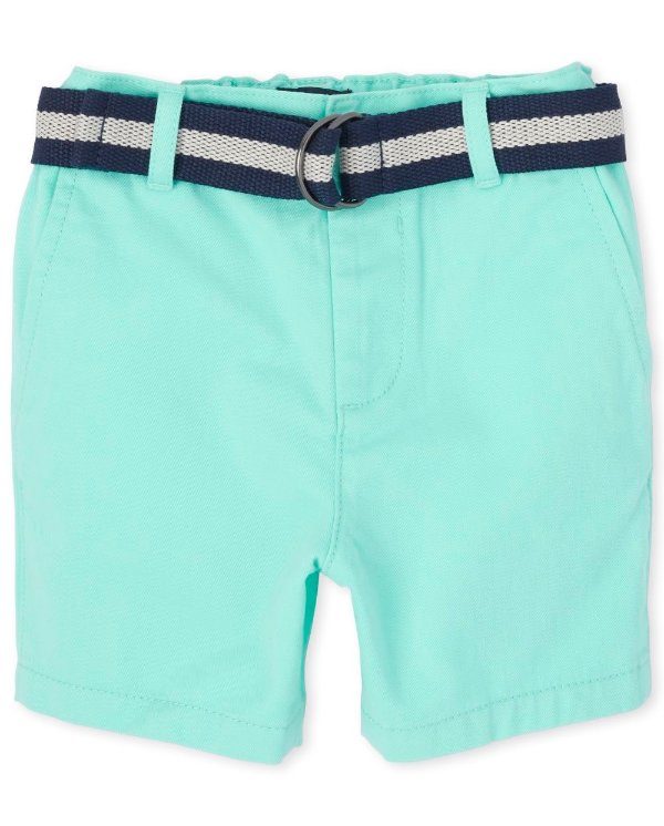Baby And Toddler Boys Easter Woven Matching Belted Chino Shorts