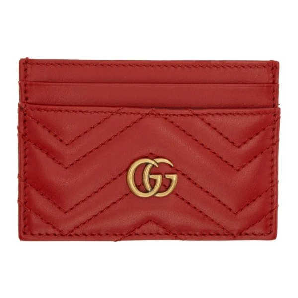 - Red GG Marmont Card Holder