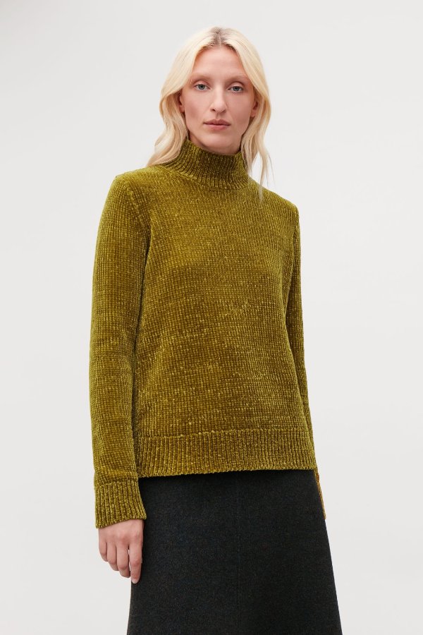 CHENILLE JUMPER WITH ZIP