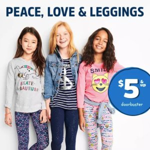 Girls Peace, Love, & Leggings Doorbuster @ OshKosh BGosh