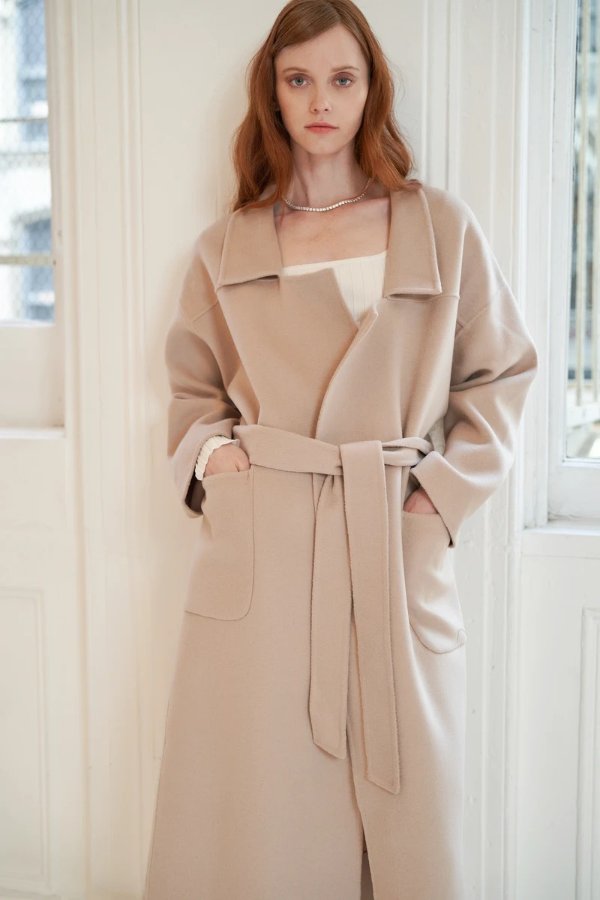 QUAINT FW 2020 PRALINE Wool Cashmere Blend Coat