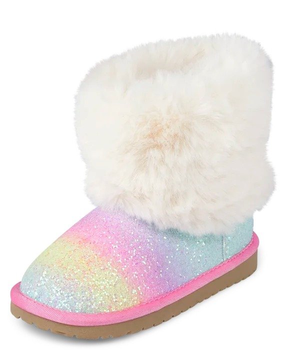 Toddler Girls Rainbow Glitter Chalet Boots - multi clr
