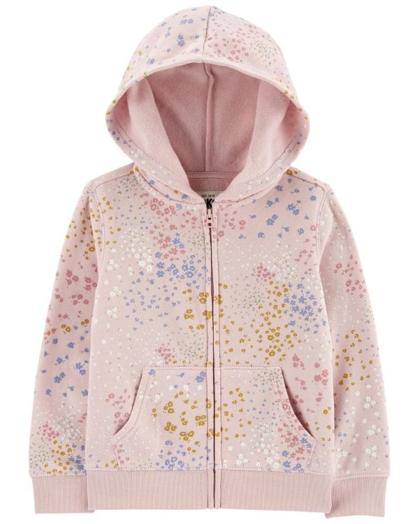 Baby Floral Print Fleece Zip Jacket