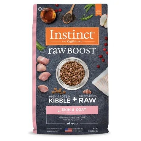 Raw Boost Skin & Coat Health Grain-Free Recipe with Real Chicken Dry Dog Food with Freeze-Dried Raw Pieces, 18 lbs. | Petco