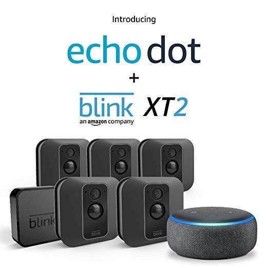 Echo Dot + Blink XT2 5-Camera Bundle