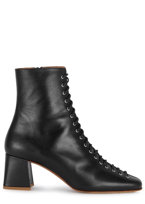 Becca 65 black leather ankle boots