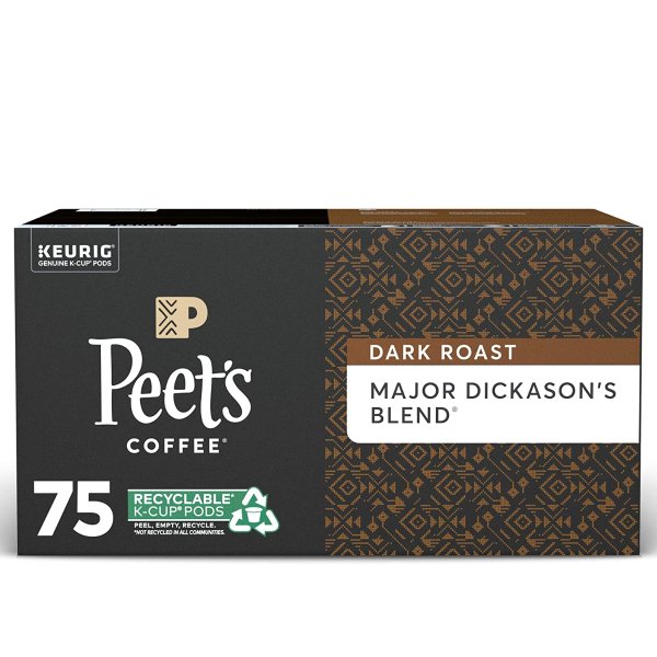 Peet’s Coffee, Major Dickason's Blend - Dark Roast Coffee - 75 K-Cup Pods