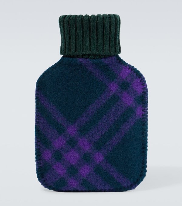 Checked Wool Hot Water Bottle in Multicoloured - Burberry | Mytheresa