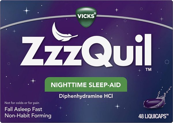 Nighttime Sleep Aid LiquiCaps, 25 mg Diphenhydramine HCl, 48 Count