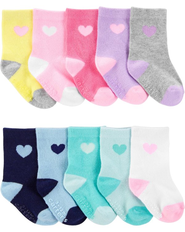 10-Pack Heart Crew Socks