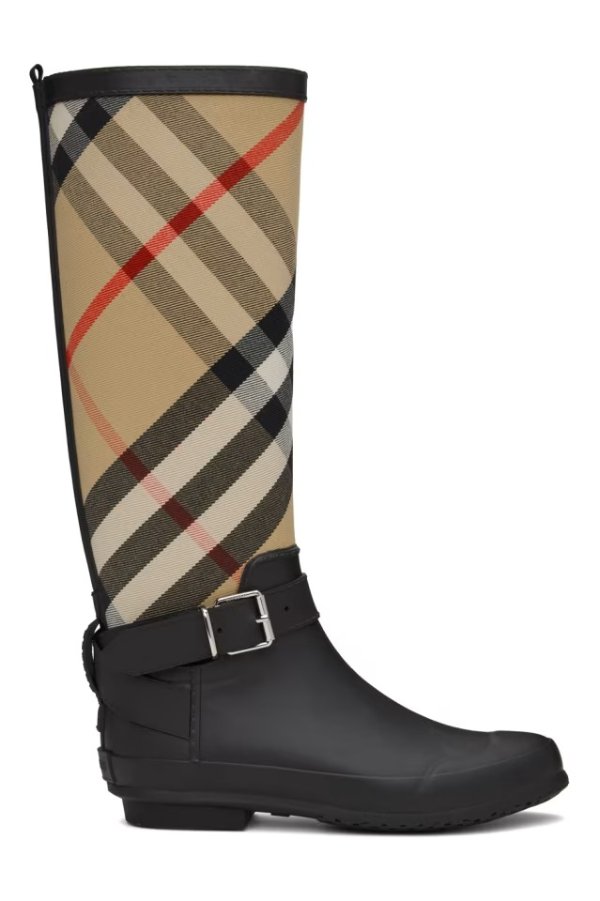 Beige & Black House Boots