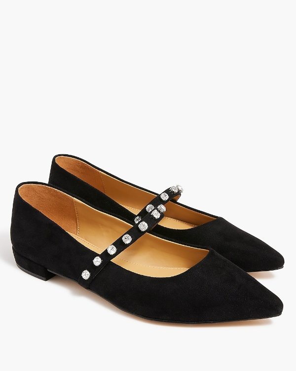 Mary Jane flats with gem strap