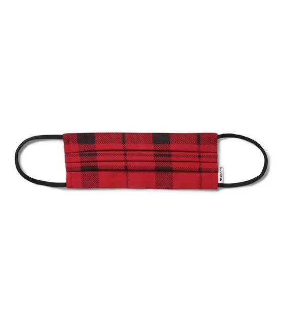 Kids Red Plaid Cotton Face Mask
