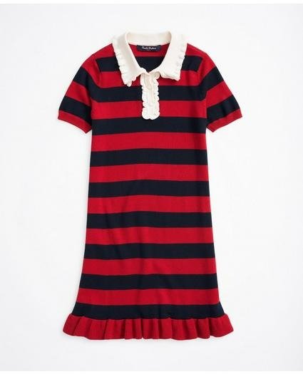Girls Merino Wool Stripe Sweater Dress