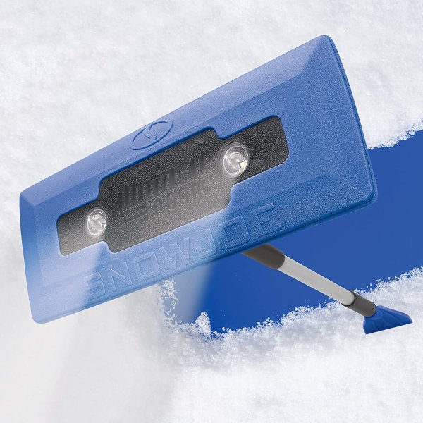SJBLZD-LED 4-In-1 Telescoping Snow Broom + Ice Scraper