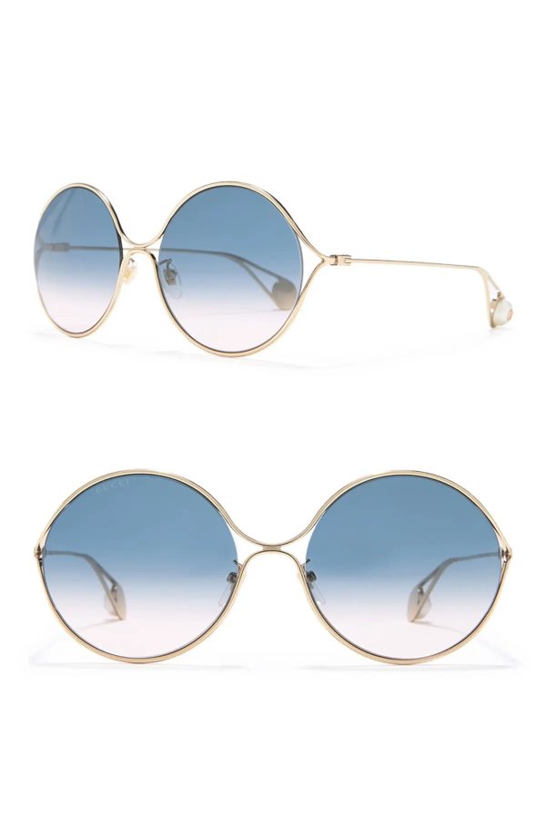 gucci 60mm round sunglasses