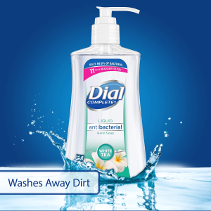 Dial Antibacterial Liquid Hand Soap, White Tea, 7.5 Fluid Ounces (Pack of 12)