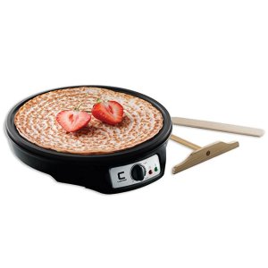 Chefman Electric Griddle & Crepe Maker, Precise Temperature Control for Perfect Crepes, Blintzes, Pancakes, Eggs, Bacon and more, 12" Non Stick Grill Pan, Includes Batter Spreader & Spatula