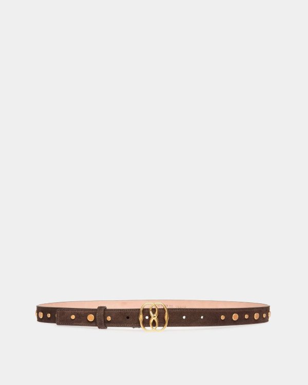 Emblem Fixed Belt In Brown Leather