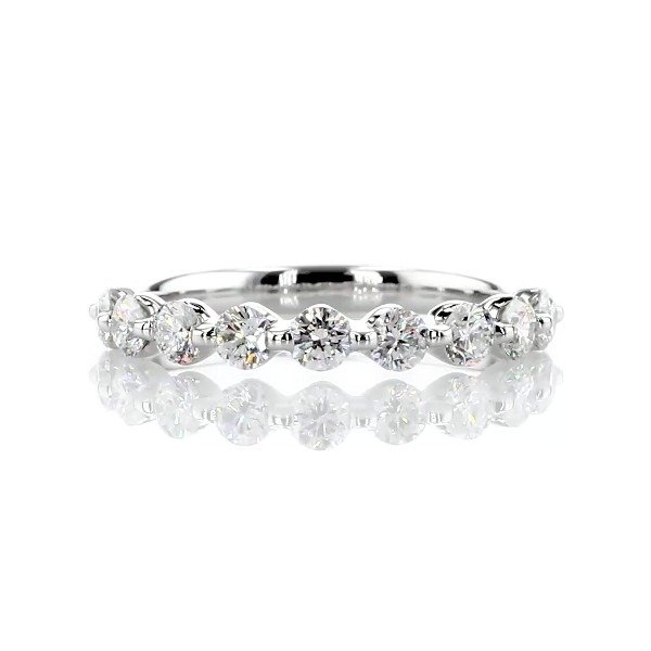 Floating Diamond Wedding Ring in 14k White Gold - I/SI2 (3/4 ct. tw.) | Blue Nile
