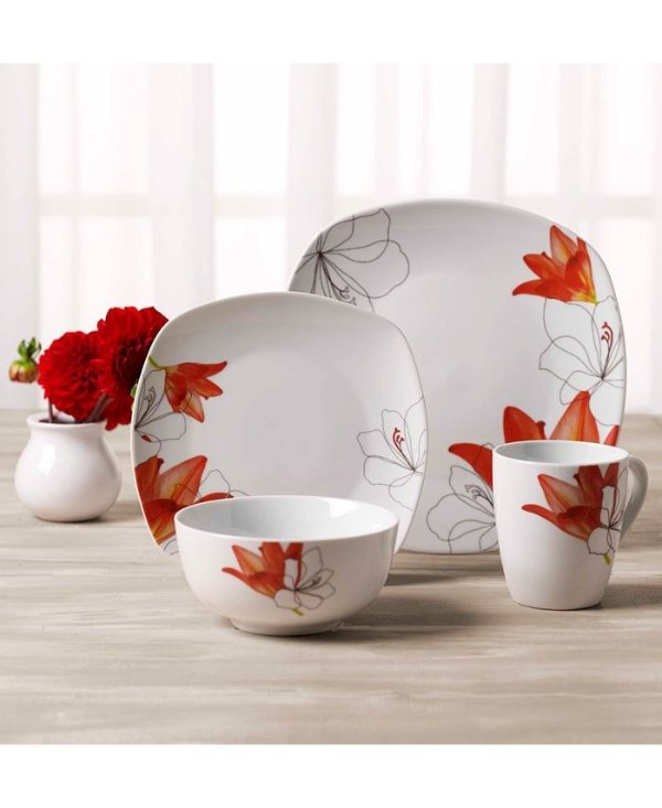 Lily 16-Pc. Dinnerware Set, Service for 4