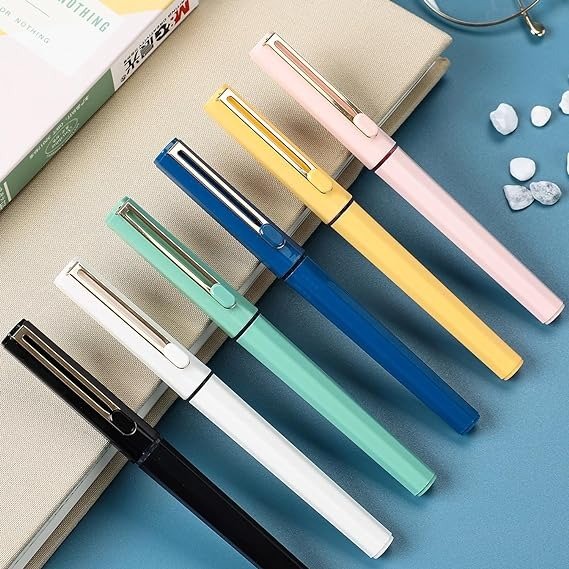 6 Pcs 0.5mm Liquid Rollerball Pen, Morandi Pens Fine Point Smooth Writing Pens with Black Ink for Note Taking, Office School Supplies Gifts Student Women Men