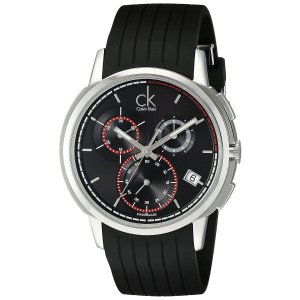 Calvin Klein Men's K1V27704 Drive Stainless Steel Watch with Black Rubber Band