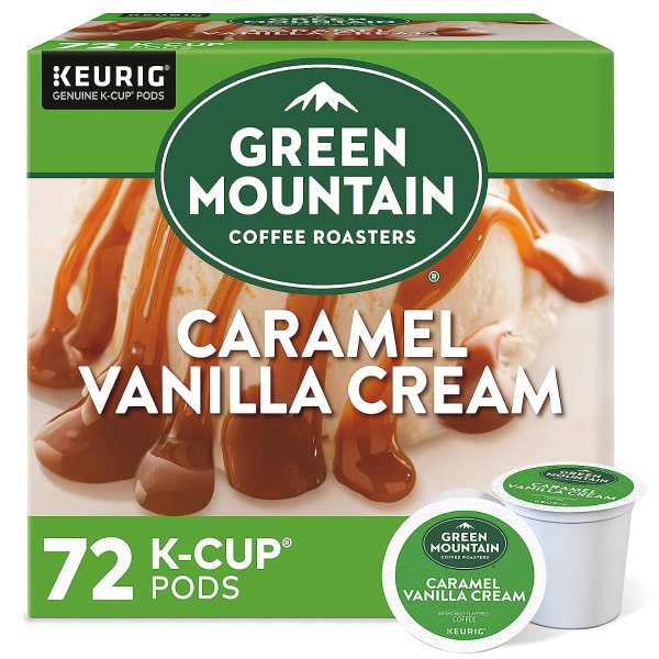 Roasters Caramel Vanilla Cream, Single-Serve Keurig K-Cup Pods, Flavored Light Roast Coffee, 72 Count